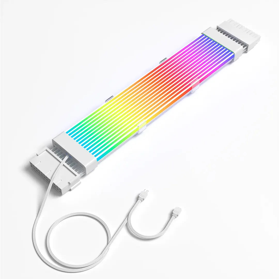 TrueNort 24 Pin 180° ARGB Extension Cable for Motherboard White TrueNort 24 Pin 180° ARGB Extension Cable for Motherboard White
